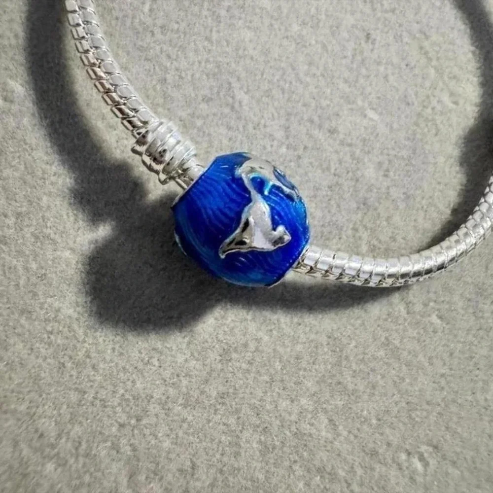 Travel Blue Earth World Globe Bead Charm fits PANDORA
